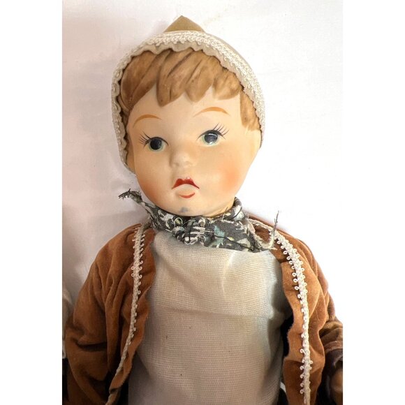 Vtg Hummel Goebel Style Hansel Gretel String Jointed Porcelain Dolls Bisque 11” - Picture 2 of 13